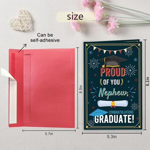 Happy Graduation Card for Nephew, Proud of You Card from Aunt Uncle, Nephew Graduation Gift, Congratulations Graduates! in Saudi Arabia