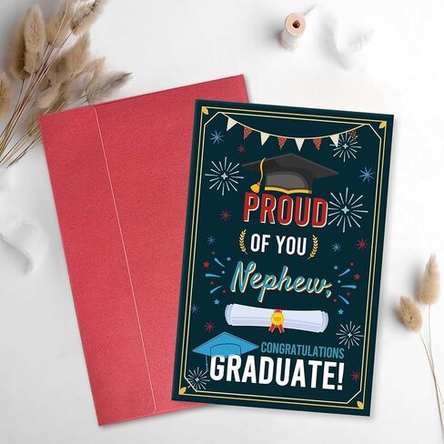 Happy Graduation Card for Nephew, Proud of You Card from Aunt Uncle, Nephew Graduation Gift, Congratulations Graduates! in Saudi Arabia