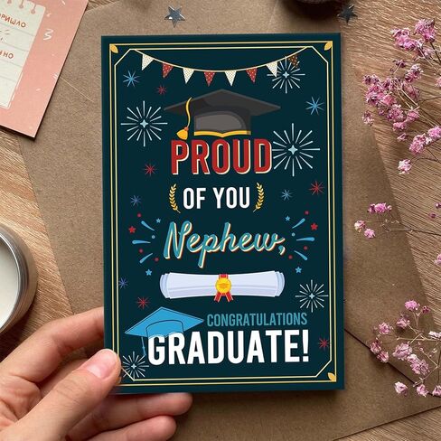 Happy Graduation Card for Nephew, Proud of You Card from Aunt Uncle, Nephew Graduation Gift, Congratulations Graduates! in Saudi Arabia