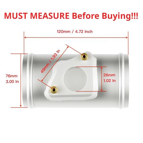 Aluminum Mass Air Flow Sensor Adapter MAF Intake Mount Pipe | 63mm 70mm 76mm (2.5" 2.75" 3.0") | Fits for Toyota for Mazda for Subaru Cars (76mm (3")) in Saudi Arabia