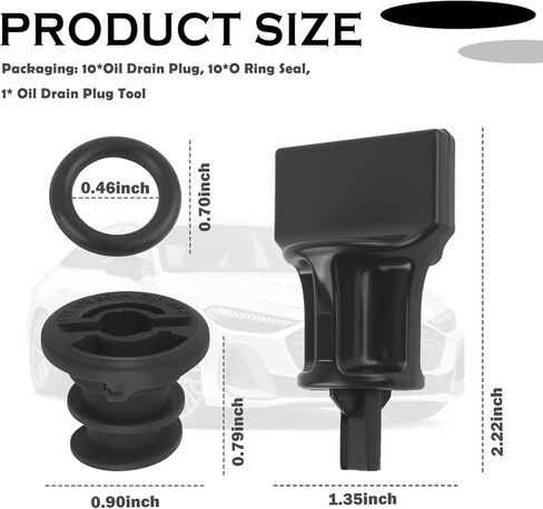 10PCS Oil Drain Plug with Oil Drain Plug Removal Tool & O Ring Seal,Oils Pan Drains Plugs OEM#06L103801D Compatible with Audi Volkswagen Porsche,Oils Plugs Car Accessories in Kuwait