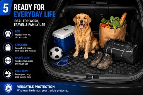 Rezaw-Plast Cargo Mat for Toyota Camry 2018-2025 LE SE XSE XLE Hybrid Custom Fit Trunk Liner All Weather Waterproof Odorless Lightweight Heavy Duty Protection, Black in Saudi Arabia