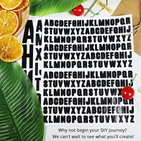 1248 Pieces Small Black Letters 1/2,1,2 Inch Capital Alphabet Sticker for Scrapbooking,Bulletin Boards,Mailbox,Bottle and Cups in Saudi Arabia