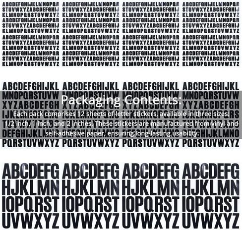 1248 Pieces Small Black Letters 1/2,1,2 Inch Capital Alphabet Sticker for Scrapbooking,Bulletin Boards,Mailbox,Bottle and Cups in Saudi Arabia