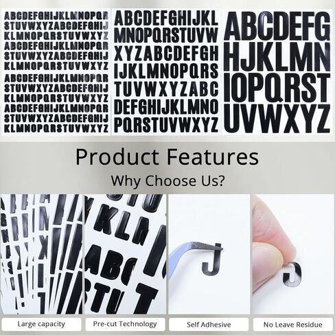 1248 Pieces Small Black Letters 1/2,1,2 Inch Capital Alphabet Sticker for Scrapbooking,Bulletin Boards,Mailbox,Bottle and Cups in Saudi Arabia