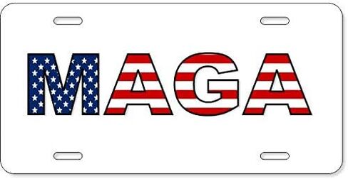 Donald Trump Political License Plate - Custom Trump License Plate (MAGA Flag) in Saudi Arabia