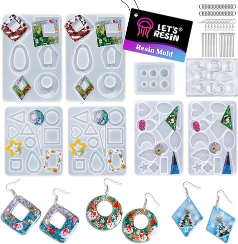 3 Pairs Earring Resin Molds Stud Earring Jewelry Epoxy Resin Silicone Molds in Kuwait
