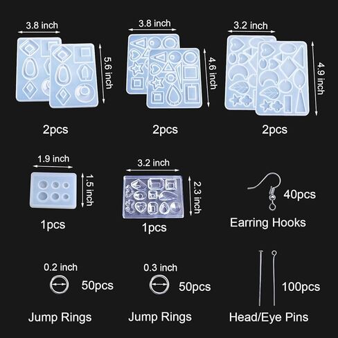 3 Pairs Earring Resin Molds Stud Earring Jewelry Epoxy Resin Silicone Molds in Kuwait
