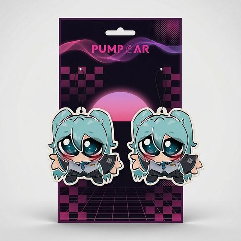 PumpCar 2 pieces Miku double-sided hanging cartoon cherry-scented funny car air freshener Cool hanging for rearview mirror Interior Accessories Gifts in Saudi Arabia