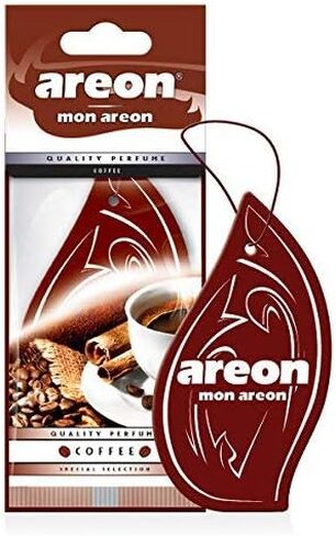 AREON MON Modern Design Hanging Car Air Freshener, Coffee Scent - Pack of 12 in Kuwait