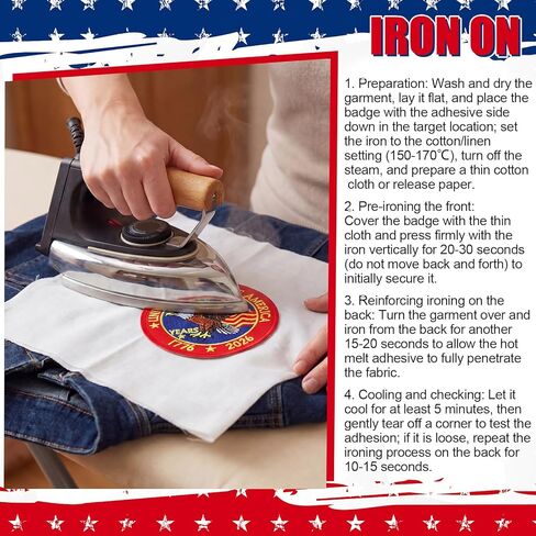 6 Pcs 250th Anniversary Patch Embroidered Sew Iron on 4th of July Liberty America 1776-2026 Semiquincentennial Fabric Repair USA Collectible Accessories for Patriots' Independence Day Veterans Day in Saudi Arabia