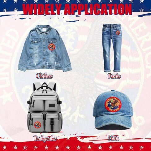 6 Pcs 250th Anniversary Patch Embroidered Sew Iron on 4th of July Liberty America 1776-2026 Semiquincentennial Fabric Repair USA Collectible Accessories for Patriots' Independence Day Veterans Day in Saudi Arabia