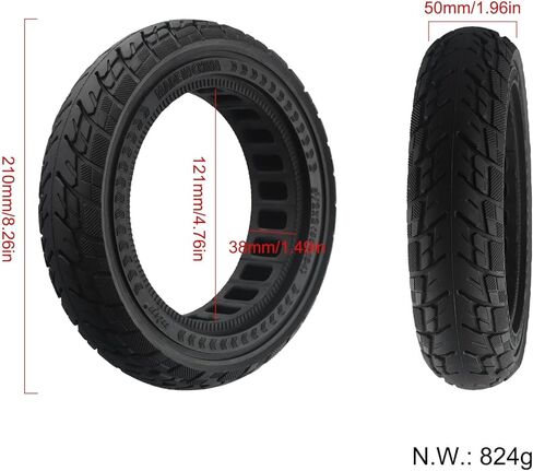 إطار صلب بدون أنابيب للطرق الوعرة مقاس 8.5 بوصة مقاس 8.5 × 2 (50-134) لاستبدال المطاط عالي التحمل لـ Zero 9/8 وللدراجات البخارية الكهربائية INOKIM Light 2، أسود in Kuwait