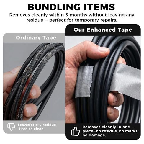 SWRT 9 Mil Duct Tape Heavy Duty, 2 in x 45 YD (Total 135 YD), 3 Pack Strong Adhesive, Residue-Free Waterproof Duct Tape for Indoor and Outdoor Sealing, Patching & Repair (Black, Silver, White) in Kuwait