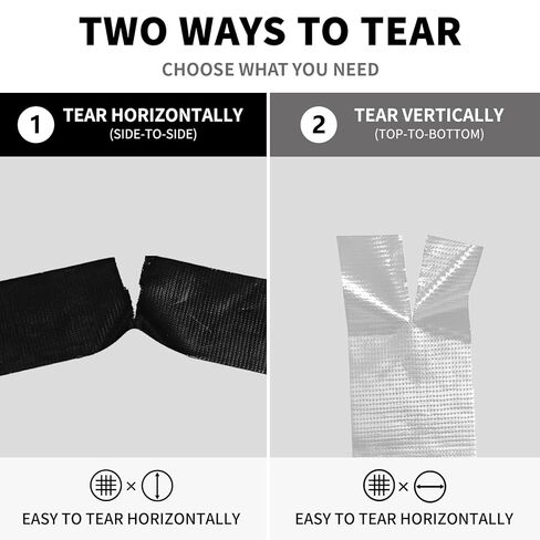 SWRT 9 Mil Duct Tape Heavy Duty, 2 in x 45 YD (Total 135 YD), 3 Pack Strong Adhesive, Residue-Free Waterproof Duct Tape for Indoor and Outdoor Sealing, Patching & Repair (Black, Silver, White) in Kuwait