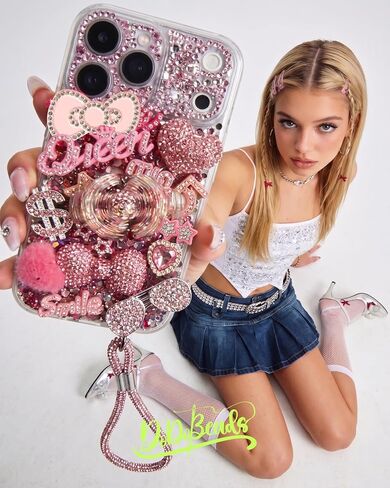 Deinduser Junk Case Charms Kit 780pcs Junk Phone Cases Rhinestone Accessories Hearts Bow Dollar Signs Stars and More Kits Can Be Used in DIY Phone Cases for Women in Kuwait