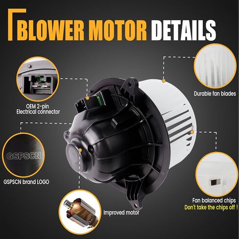 GSPSCN 700237 محرك منفاخ تيار متردد مع مروحة لعام 2009-2014 Ford F150، 2009-2017 Ford Expedition، 2009-2017 Lincoln Navigator - محرك منفاخ التدفئة والتهوية وتكييف الهواء يستبدل # AL1Z19805A، AL1Z19805A، AL1Z19805A، FO3126130 in Kuwait
