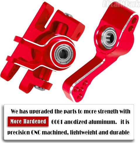 RC Aluminum Caster Block,Steering Blocks,C-Hubs Stub Axle Carriers w/Wheel Hex & Bearings Upgrades Part for 1/10 Slash 4X4 VXL/Rustler 4X4 VXL/Stampede 4WD VXL,Red in Kuwait