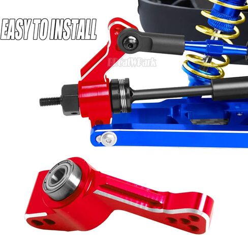 RC Aluminum Caster Block,Steering Blocks,C-Hubs Stub Axle Carriers w/Wheel Hex & Bearings Upgrades Part for 1/10 Slash 4X4 VXL/Rustler 4X4 VXL/Stampede 4WD VXL,Red in Kuwait