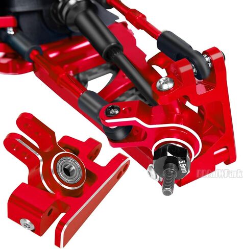 RC Aluminum Caster Block,Steering Blocks,C-Hubs Stub Axle Carriers w/Wheel Hex & Bearings Upgrades Part for 1/10 Slash 4X4 VXL/Rustler 4X4 VXL/Stampede 4WD VXL,Red in Kuwait