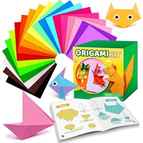 EPPINGWIN 1000 Sheets Origami Paper, 20 Colors Colored Paper, 6"×6" Square Paper for Crafts, Origami Kit with Craft Guide in Saudi Arabia