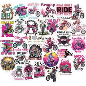 30PCS Dirt Bike Girl Stickers Pack – Waterproof Vinyl Motocross Stickers for Girls with Helmets, Bikes, Quotes for Laptop, Helmet, Dirt Bike, Water Bottle, Journal in Saudi Arabia