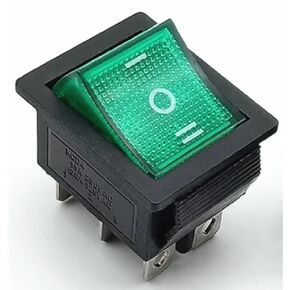 KCD4 Rocker Switch, 3 Position ON-Off-ON, Illuminated Power Switch, 6 Pin DPDT, 16A 250VAC 20A 125VAC, Black with Light (Yellow) in Kuwait