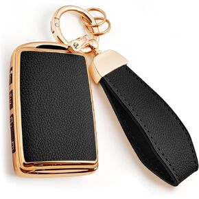 Soft TPU & Leather Key Fob Cover, Compatible with Mazda 2019-2026 etc, Car Key Protector with Keychain (Beige, 4 Buttons) in Saudi Arabia
