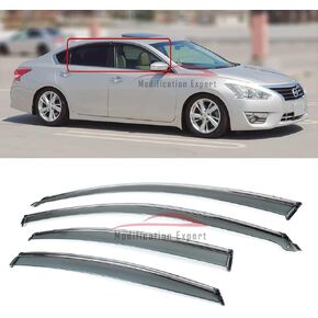 Fits for 2013-2018 Nissan Altima 4 Door Sedan Luxury Chrome Trim Smoke Tinted Window Visors Rain Guards Deflector in Kuwait