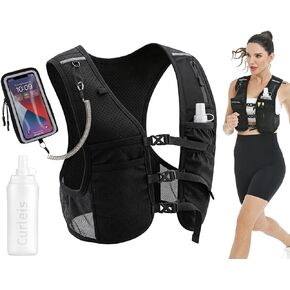 Running Hydration Vest for Women Men, Ultra-Lightweight Adjustable Running Vest with 500ml Soft Flask & Touchscreen Phone Pouch, Breathable 360° Reflective Running Backpack for Marathon in Saudi Arabia