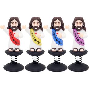 لوحة القيادة Yelakey Jesus Bobblehead Jesus مع وجه مبتسم يباركك إكسسوارات السيارات المسيحية والمؤمنين الدينيين ديكور المنزل مع وسادة لاصقة (متعدد الألوان) in Saudi Arabia