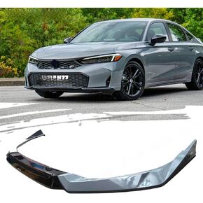 Front Bumper Lip Splitter Compatible with 11th Honda Civic 2025+, Yofer Design 2 Tone Painted Spoiler Body Kit, Pearl White Black in Kuwait