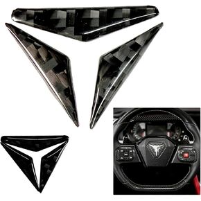 3PC Carbon Fiber Triangular Peel & Stick Steering Wheel Emblem Inserts for Polaris Slingshot 2020+ in Saudi Arabia
