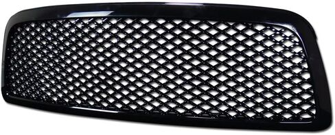 Glossy Black Mesh Front Hood Bumper Grill Grille Guard ABS Compatible With 09-12 Dodge Ram 1500 in Saudi Arabia