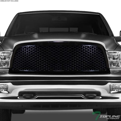 Glossy Black Mesh Front Hood Bumper Grill Grille Guard ABS Compatible With 09-12 Dodge Ram 1500 in Saudi Arabia
