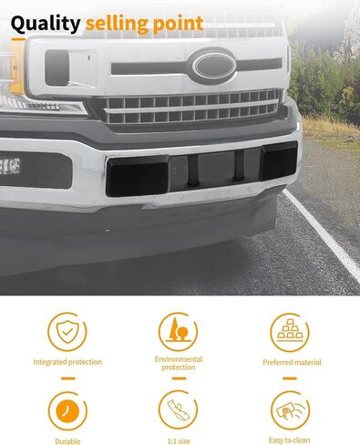 غطاء المصد الأمامي السفلي غطاء لوحة الكسوة المصبغة مناسب لفورد F150 2018-2020 ABS بلاستيك أسود in Kuwait