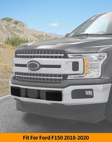 غطاء المصد الأمامي السفلي غطاء لوحة الكسوة المصبغة مناسب لفورد F150 2018-2020 ABS بلاستيك أسود in Kuwait