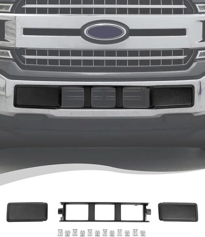 غطاء المصد الأمامي السفلي غطاء لوحة الكسوة المصبغة مناسب لفورد F150 2018-2020 ABS بلاستيك أسود in Kuwait