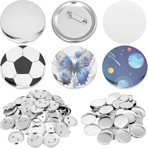 2.28in/58mm Button Maker Supplies 300Pcs, DIY Badge Parts Kit for 58mm Button Press Machine, Metal Covers Pin Backs Clear Films for Crafts Gifts Events in Saudi Arabia