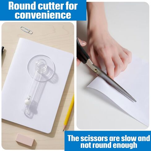 2 Pack 58 mm/2.25 Inch Clear Circle Paper Cutter Button Maker Tools Adjustable Round Circular Cutter for Art DIY Crafts, 70-210mm in Kuwait