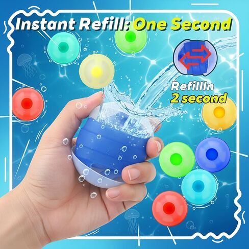 Reusable Water Balloons 6 Pcs Quick-Fill Self-Sealing Pool & Beach Water Toys for Boys Girls Ages 3-12, Outdoor Summer Splash Balls for Backyard Kids Activities (6 Colour) in Saudi Arabia