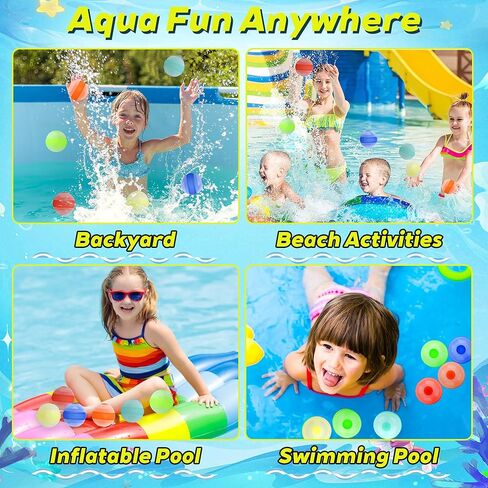 Reusable Water Balloons 6 Pcs Quick-Fill Self-Sealing Pool & Beach Water Toys for Boys Girls Ages 3-12, Outdoor Summer Splash Balls for Backyard Kids Activities (6 Colour) in Saudi Arabia