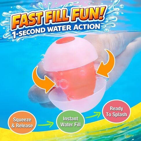 Reusable Water Balloons 6 Pcs Quick-Fill Self-Sealing Pool & Beach Water Toys for Boys Girls Ages 3-12, Outdoor Summer Splash Balls for Backyard Kids Activities (6 Colour) in Saudi Arabia