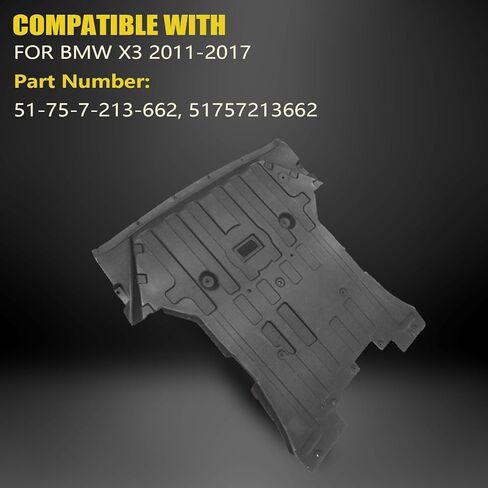 دروع دفقة المحرك من SecosAutoparts تحت غطاء المبرد متوافقة مع BMW X3 2011-2017 استبدال # 51-75-7-213-662، 51757213662 in Kuwait