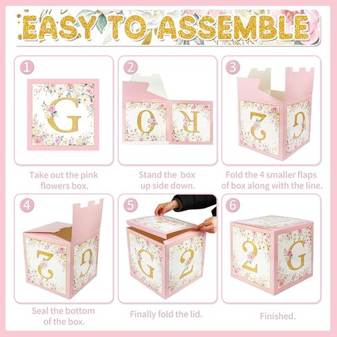 BORAMDO Floral Graduation Balloon Box Pink Graduation Party Decorations Wildflower Floral Grad Boxes with Letters Class of 2026 Congrats Grad Decor Photo Prop for 2026 Graduation Party Favors in Saudi Arabia