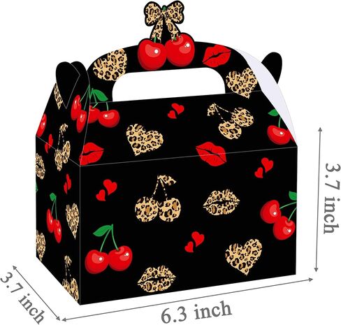 Cheetah Cherry Bow Favor Box Leopard Print Birthday Party Supplies Gift Treat Box 12PCS Goodie Boxes for Girls Safari Animal Party Bachelorette Decor in Kuwait