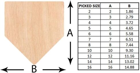 Unfinished Wood for Crafts - Wooden Home Plate Baseball Softball Diamond Base Silhoutte - Craft- Various Size, 1/8 Inch Thickness in Saudi Arabia
