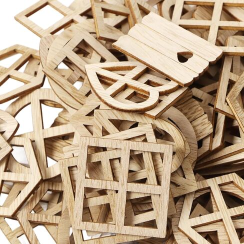 100Pcs Wood Mini Window, Fortune Paulownia Wooden Miniature Windows for Crafts, 6 Designs Wood Window Cutouts, Multipurpose Miniature Windows Frame for DIY Crafts Projects in Saudi Arabia
