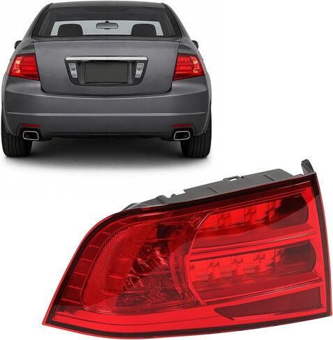KUAFU Tail Light Compatible with 2004-2008 Honda Acura TL Replacement for 33551-SEP-A01 AC2818104 Rear Tail Lamp Taillight Driver Side - Red Lens & Chrome Housing in Saudi Arabia