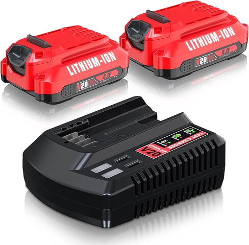 Bonacell 2Pack 20V 3.5Ah Replacement for Craftsman 20V Battery V20 Lithium Battery and Charger Kit for CMCB202 CMCB204 CMCB206 CMCB201 CMCB100 CMCB124 with CMCB104 Craftsman 20V Battery Charger in Saudi Arabia
